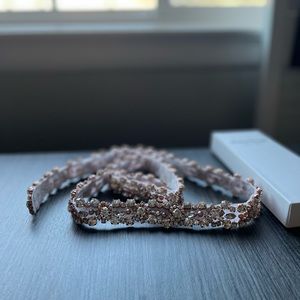 Rose gold sequined 34 inch belt